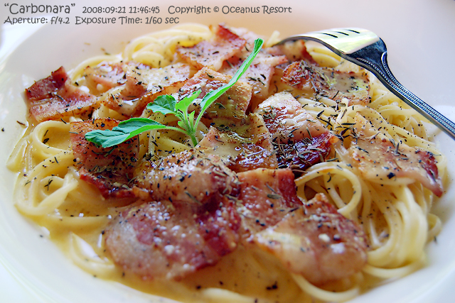 carbonara at Oceanus's Restaurant
